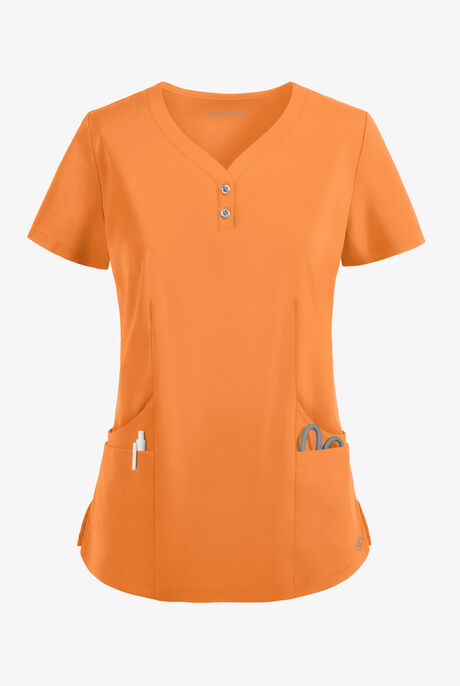Easy STRETCH Demi Women's 4-Pocket Henley Scrub Top