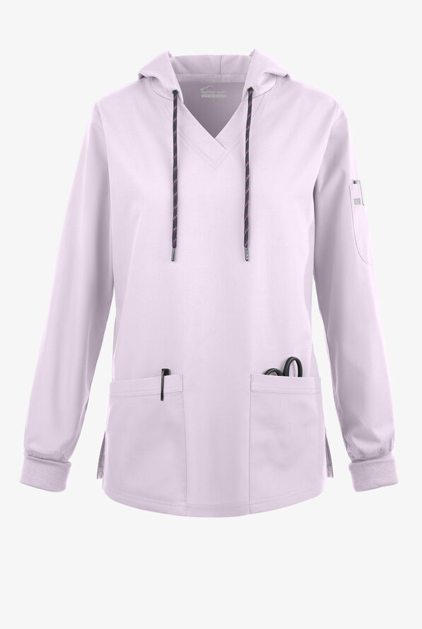 Sudadera médica manga larga Butter-Soft Originals con capucha y 5 bolsillos para mujer - Orchid Petal - 1
