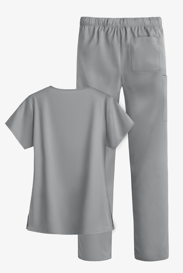 Strictly Scrubs STRETCH Women's 4-Pocket Scrub Set - Grey - 3