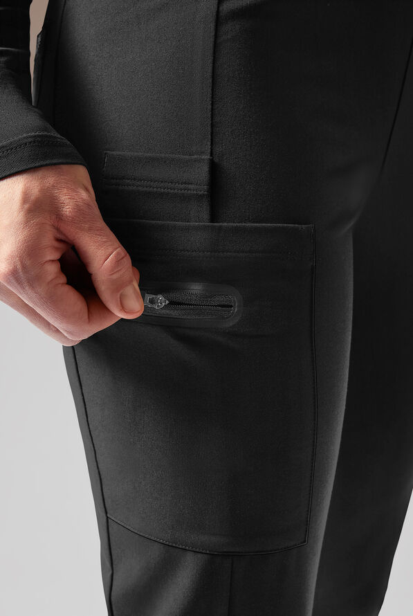 Hypothesis Dynama Y-Pant Women&rsquo;s 7-Pocket Yoga-Inspired Scrub Pant - Jet Black - 6