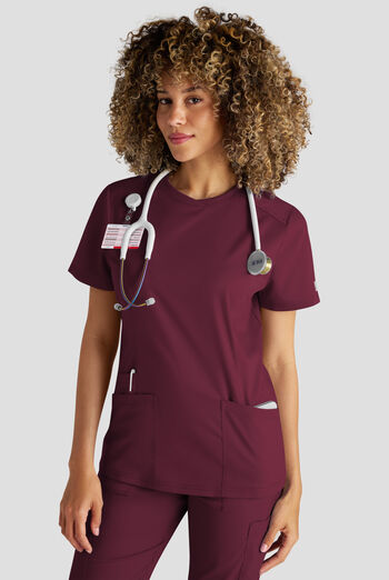 Butter-Soft STRETCH FLXTEK+ Women's 3-Pocket Crew Neck Scrub Top