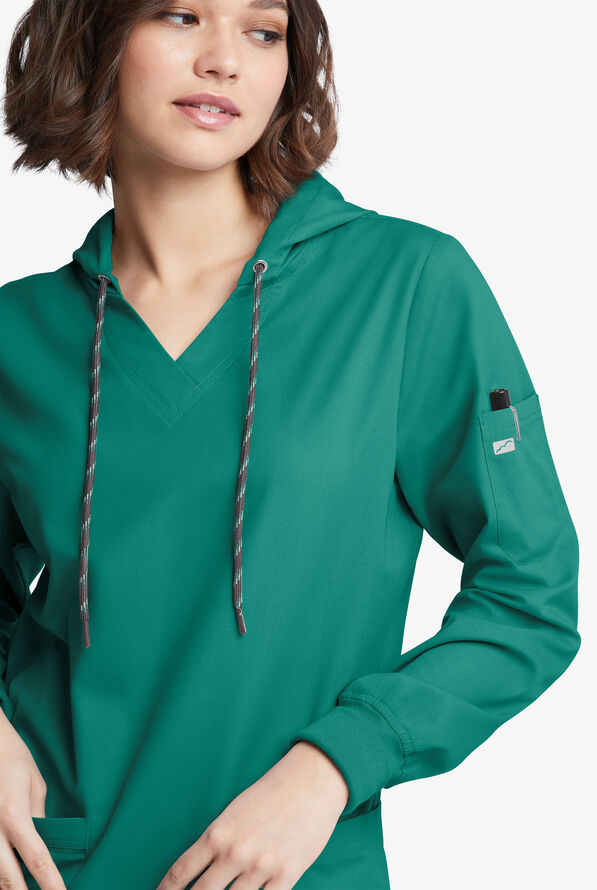 Strictly Scrubs Women's 5-Pocket Long Sleeve Pullover Hoodie - Hunter - 5