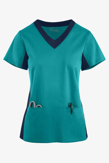 Butter-Soft STRETCH Women's 3-Pocket Contrast Scrub Top