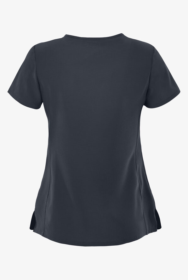 heartsoul Break On Through Women's 3-Pocket Pitter-Pat V-Neck Scrub Top - Pewter - 2