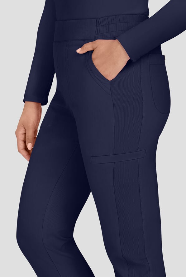koi Lite&trade; Chessa Women's 6-Pocket Straight Leg Drawstring Scrub Pants - Navy - 2
