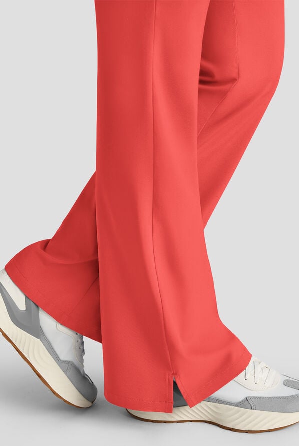 Pantal&oacute;n m&eacute;dico Easy STRETCH Sydney con piernas acampanadas y 5 bolsillos para mujer - Mono m&eacute;dico de 2 piezas - Spiced Coral - 4