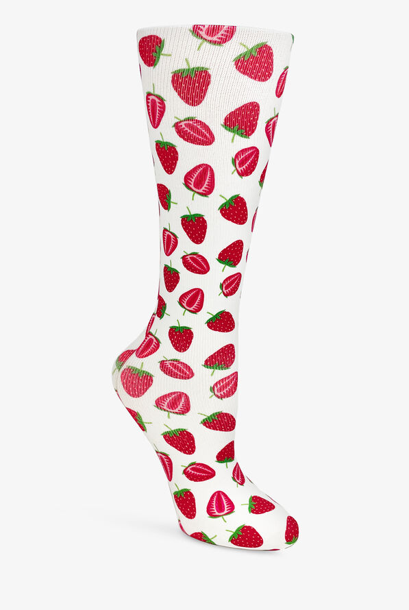 Cutieful Strawberry Time Women's 10-18 mmHg Wide Light Compression Socks - null - 1