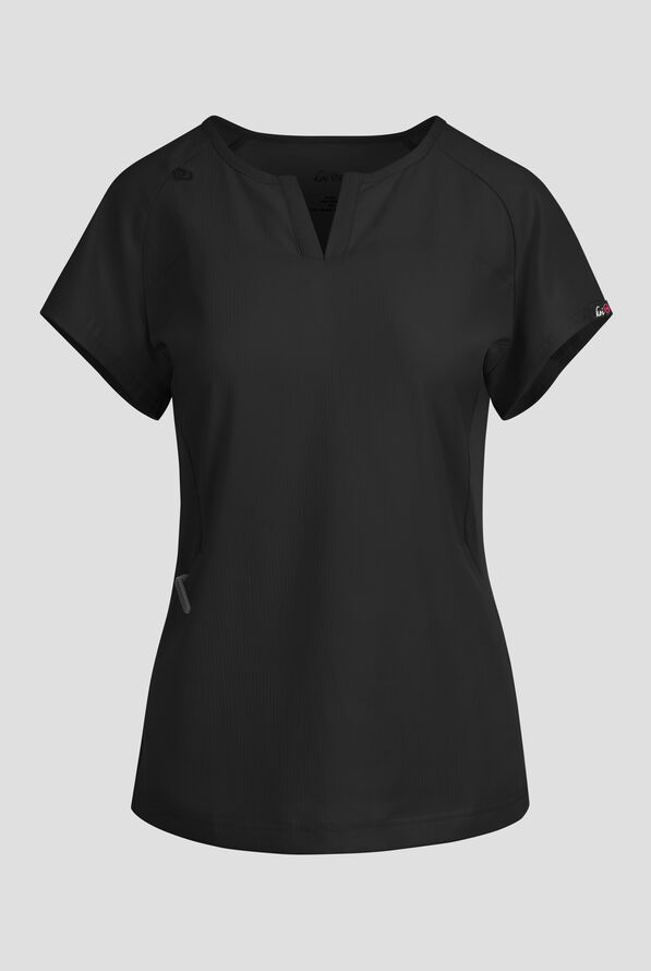 Blusa m&eacute;dica koi Lite&trade; Lilias con cuello coraz&oacute;n con muesca y 2 bolsillos para mujer - Black - 1