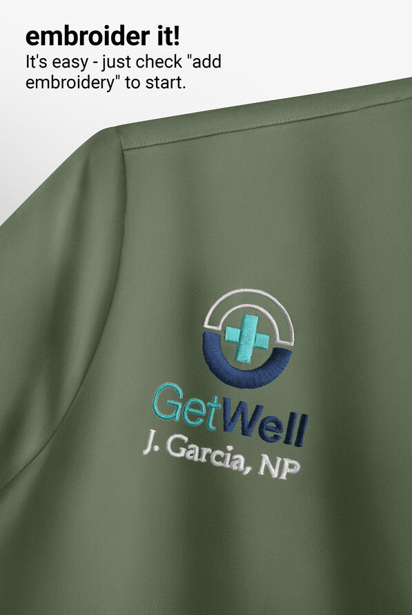 Maevn Matrix Men's 1-Pocket STRETCH V-Neck Scrub Top - Olive - 4