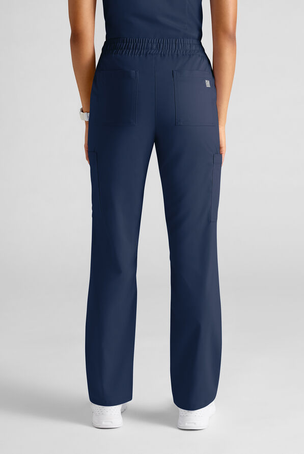Butter-Soft STRETCH FLXTEK+ Women's 8-Pocket Straight Leg Cargo Scrub Pants - Navy - 2