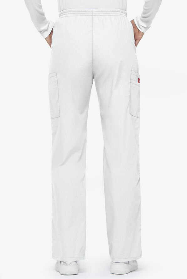 Dickies EDS Signature Women's 6-Pocket Classic Fit Pull-On Scrub Pants - Tall - White - 2