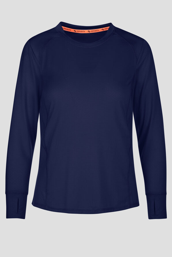 Camiseta médica Infinity GNR8 Stylized Performance STRETCH con costuras en contraste para mujer - Navy - 1