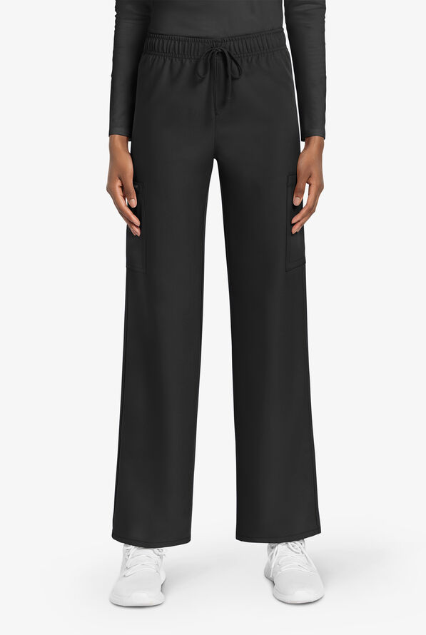 Cherokee Workwear Originals Ultra Unisex 3-Pocket Drawstring Straight Leg Scrub Pants - Black - 2