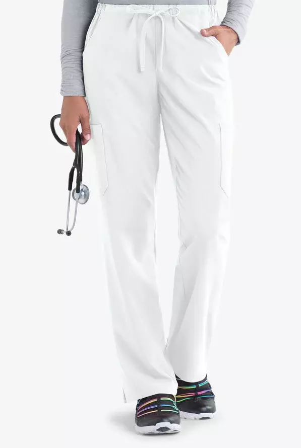 Pantal&oacute;n m&eacute;dico Easy STRETCH Eden con cord&oacute;n y 4 bolsillos para mujer - True White - 1