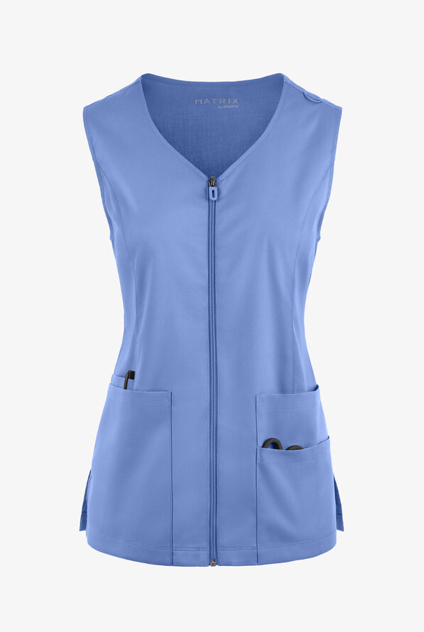 Maevn Matrix Basic STRETCH Zip Front Scrub Vest, Nursing Scrubs