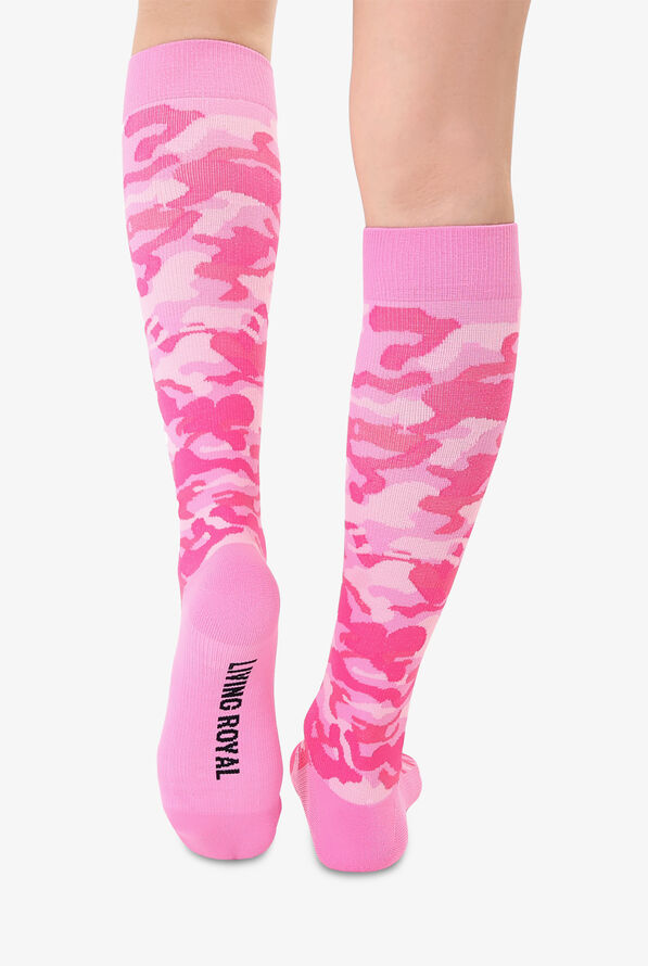 Living Royal Pink Camo Women's 15-20 mmHg Moderate Compression Socks - null - 3