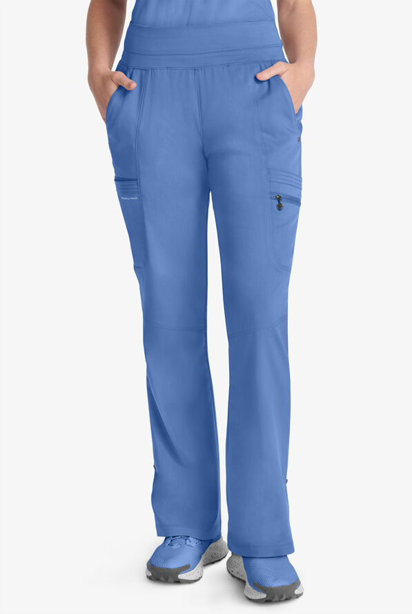 Healing Hands Purple Label Tina Women's 8-Pocket STRETCH Yoga Scrub Pants - Ceil Blue - 1