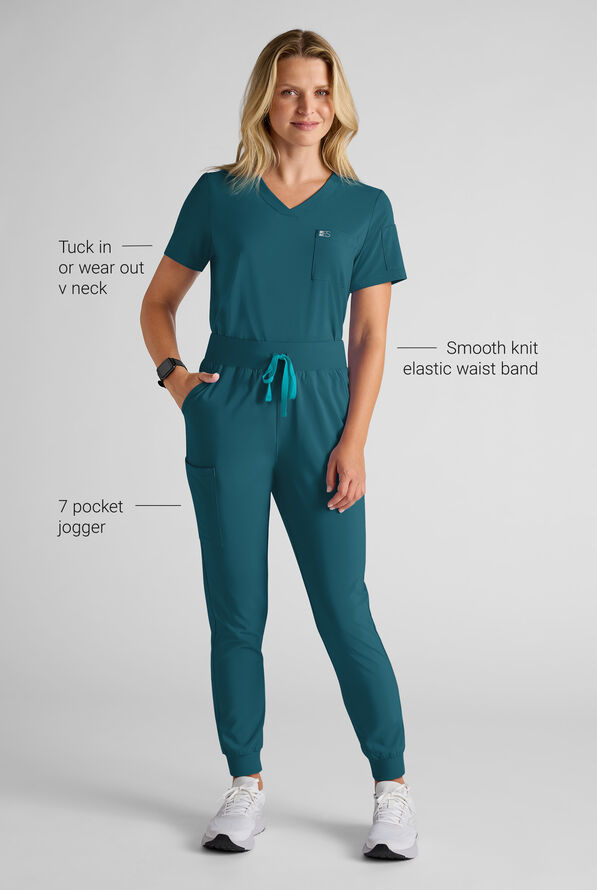 Conjunto de uniforme m&eacute;dico Easy STRETCH para mujer - Caribbean Blue - 7