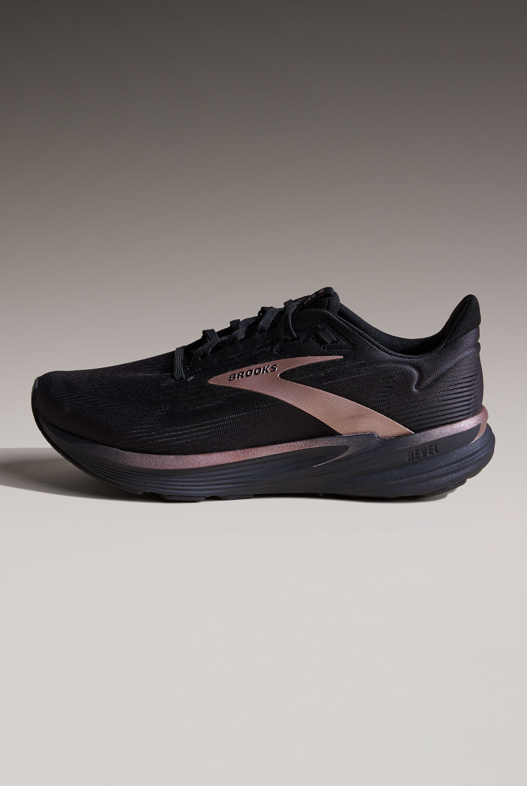 Brooks Women's Revel 8 Black/Black/Rose Gold Athletic Lace Up