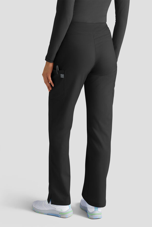 Butter-Soft STRETCH FLXTEK+ Women's 4-Pocket Knit Waistband Yoga Scrub Pants - Black - 2