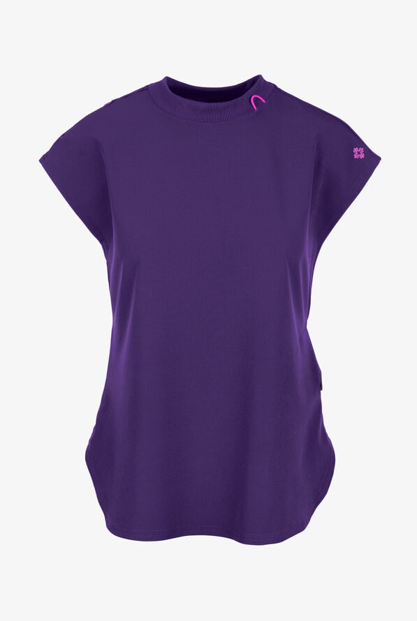 Med Couture Amp Women's 2-Pocket STRETCH Tuck in Dolman Crew Neck Scrub Top - Purple Surge - 1