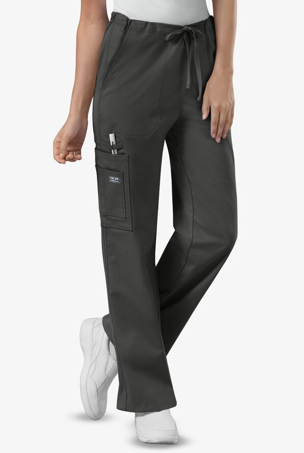 Cherokee Workwear Core STRETCH Unisex 5-Pocket Drawstring Scrub Pants - Pewter - 1