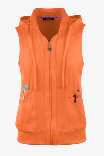 heartsoul Break On Through Women's 4-Pocket STRETCH With Removable Hoodie Scrub Vest