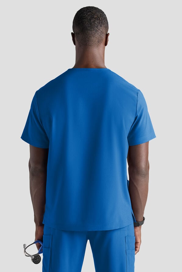 Easy STRETCH Men's 6-Pocket V-Neck Scrub Top - Royal - 2