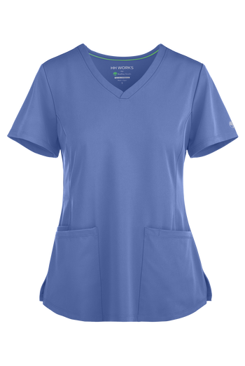Blusa m&eacute;dica HH Works by Healing Hands Monica con cuello en V y 4 bolsillos para mujer