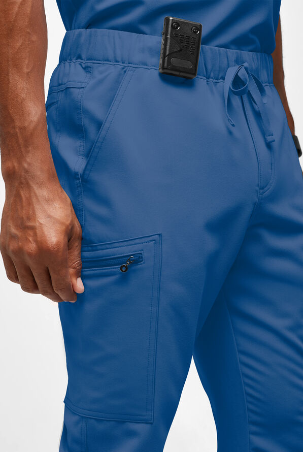 Pantal&oacute;n m&eacute;dico Movement by Butter-Soft STRETCH estilo cargo con 8 bolsillos para hombre - Royal - 3