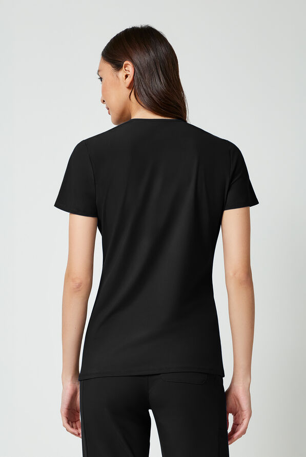 Blusa m&eacute;dica Infinity PURSUIT STRETCH con cuello en V y 2 bolsillos para mujer - Black - 4