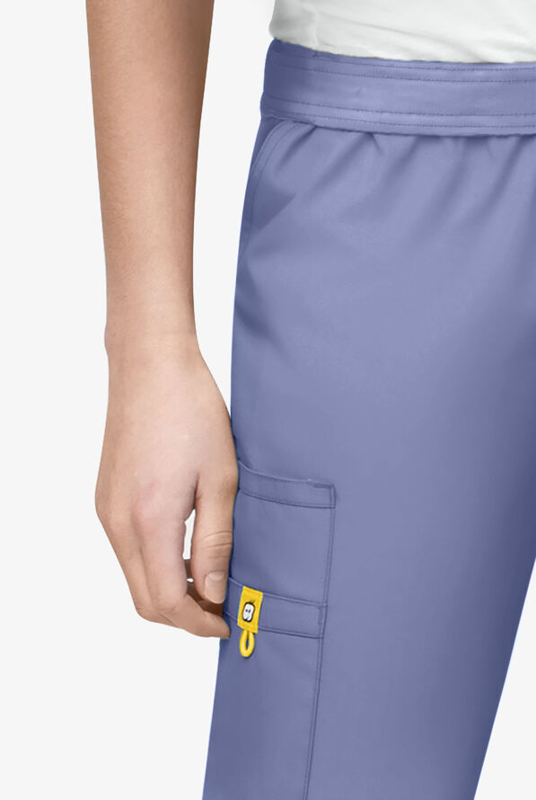 WonderWink ORIGINS Quebec Women's 8-Pocket Boot Cut Scrub Pants - Tall - Ceil Blue - 3