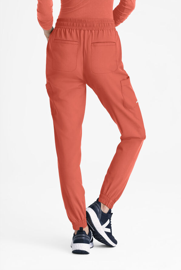Grey's Anatomy by Barco Evolve STRETCH Terra Women's 6-Pocket Cargo Jogger Scrub Pants - Sedona Red - 3