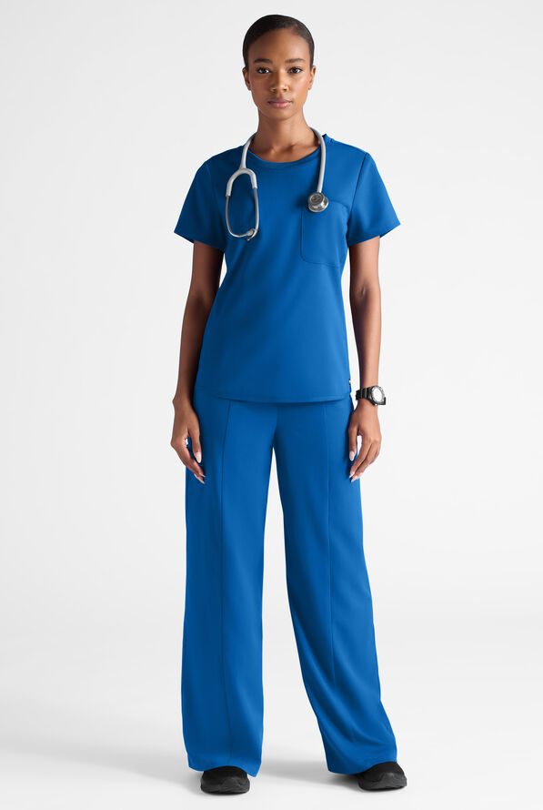 Blusa m&eacute;dica Grey's Anatomy by Barco Emerge STRETCH con cuello redondo y 1 bolsillo para mujer - Royal - 8