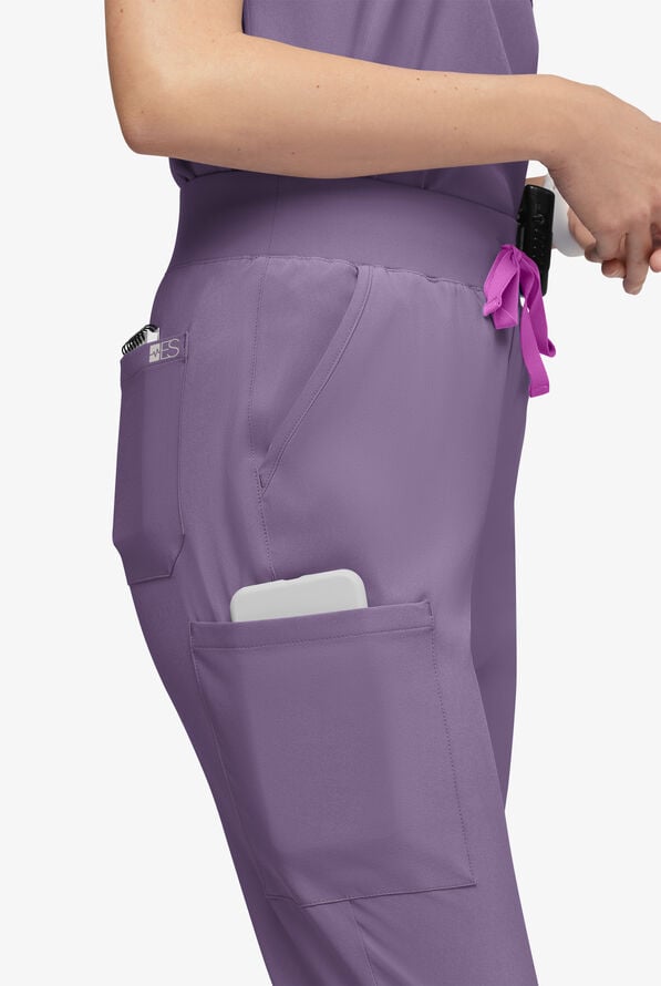 Easy STRETCH Olivia Women's 7-Pocket Slim Leg Jogger Scrub Pants - Tall - Purple Dusk - 2