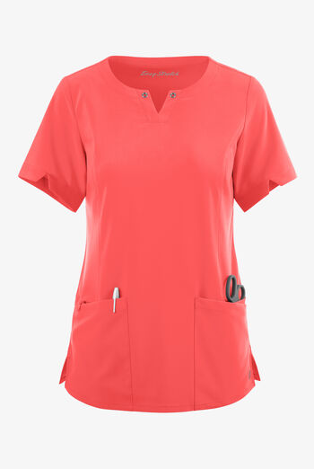 Blusa m&eacute;dica Easy STRETCH Amber con cuello con muesca y 4 bolsillos para mujer