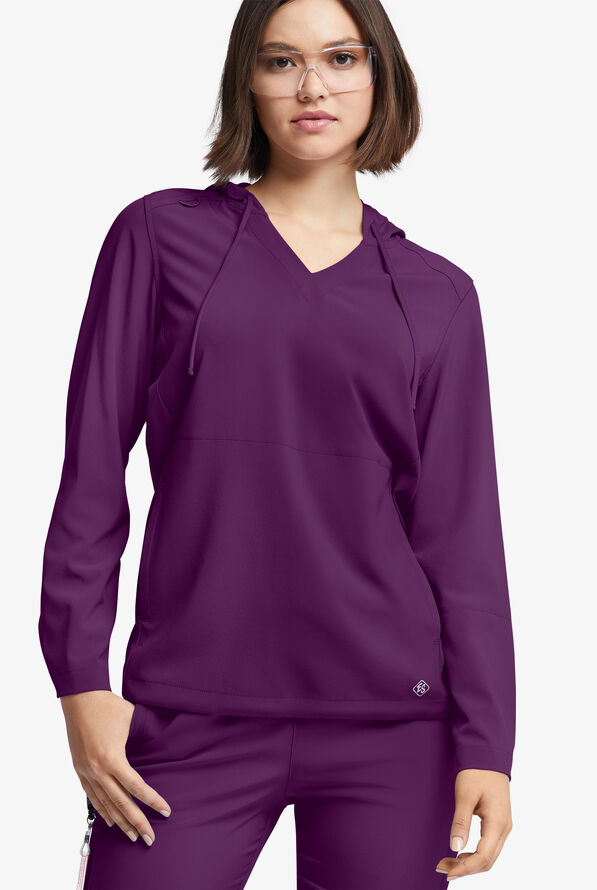 Sudadera médica Easy STRETCH con capucha y 4 bolsillos para mujer - Eggplant - 2