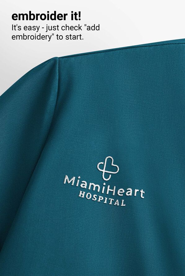 Healing Hands Quest Briana Women's 3-Pocket STRETCH Y-Neck Scrub Top - Caribbean Blue - 3