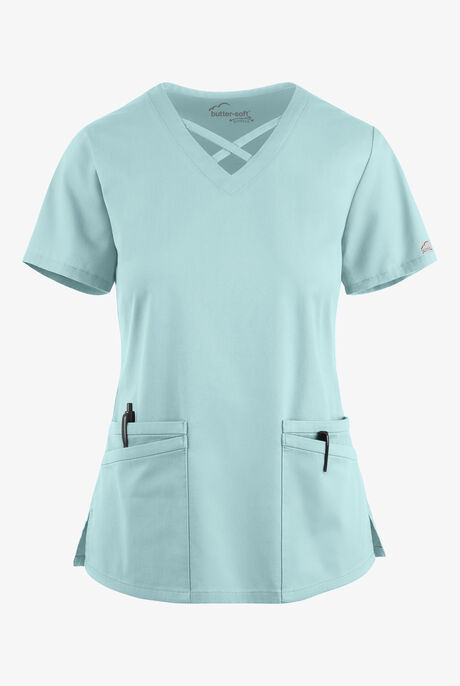 Butter-Soft STRETCH Women's 4-Pocket Crisscross Scrub Top