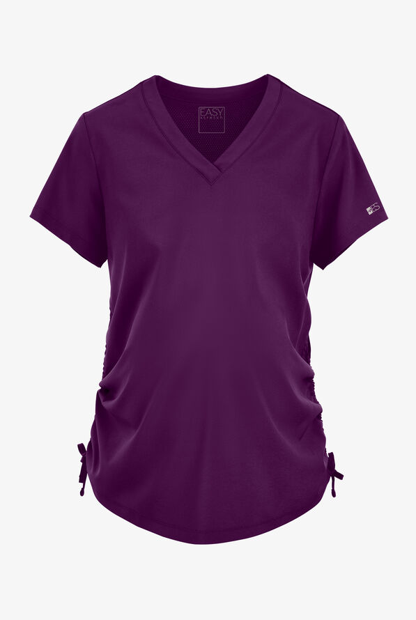 Easy STRETCH Tori Women's Cooling Knit Back Maternity Scrub Top - Eggplant - 1