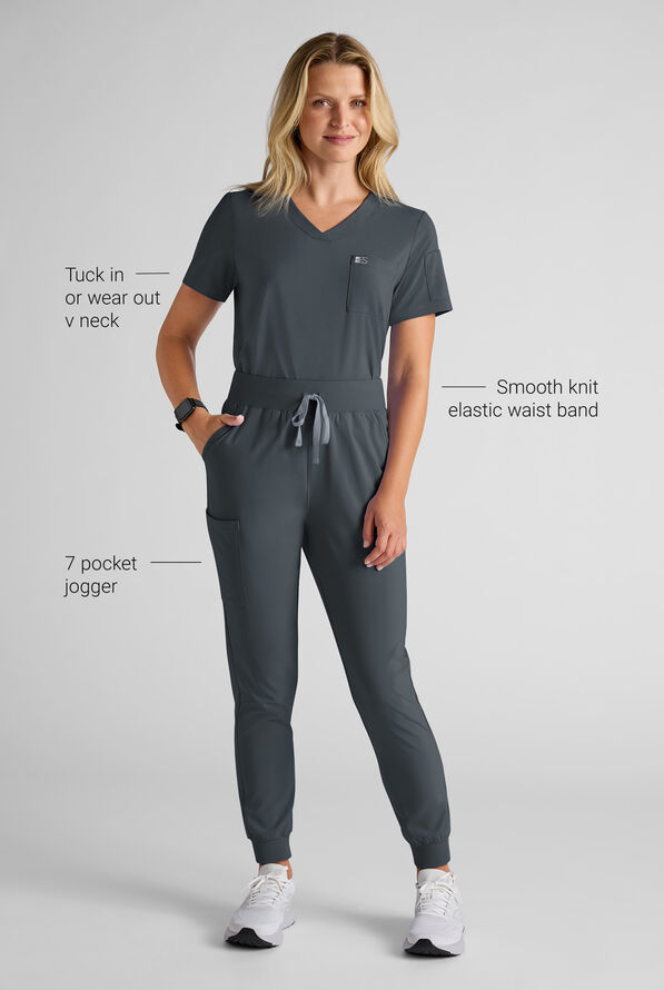 Easy STRETCH Women's Scrub Set - Pewter - 7