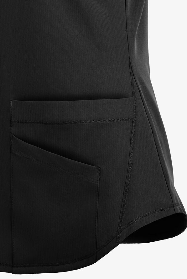 Skechers by Barco Breeze Women's 3-Pocket STRETCH V-Neck Scrub Top - Black - 4
