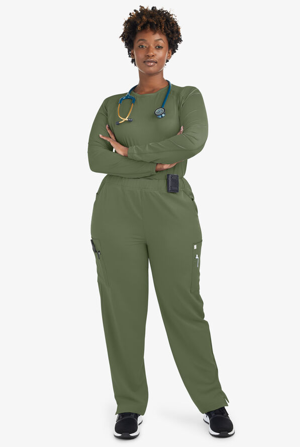 ReSurge Jade Women&rsquo;s Long Sleeve Knit Underscrub - Light Olive - 6