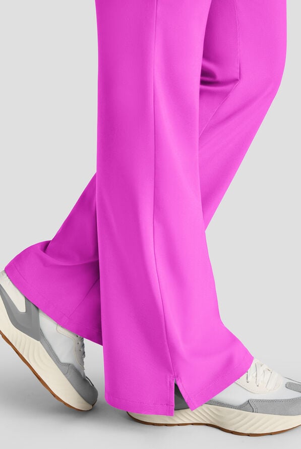 Easy STRETCH Sydney Women's Flare Leg Scrub Pants &ndash; 2-Piece Jumpsuit Bottom - Electric Fuchsia - 4