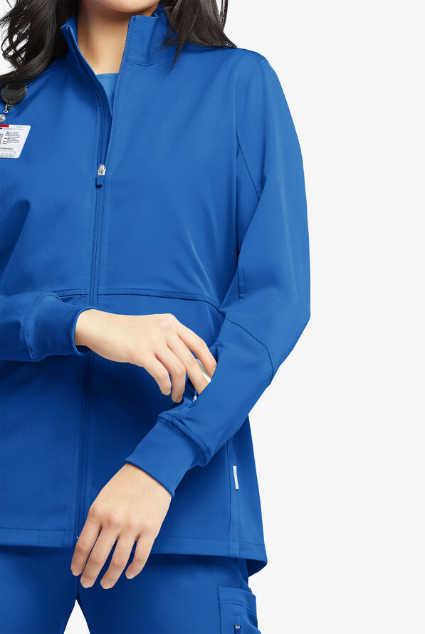 WhisperLite Women’s Eris  5-Pocket Zip-Front Adjustable Waist Scrub Jacket - Royal - 1
