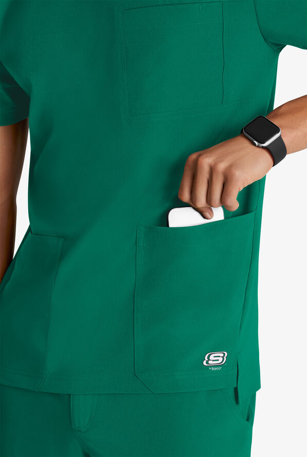 Camisa médica Skechers by Barco Thesis STRETCH con cuello en V y 3 bolsillos para hombre - Hunter - 3