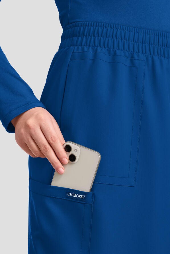 Cherokee Workwear Originals Ultra Women's 3-Pocket Pull-On Maxi Scrub Skirt - Royal - 2