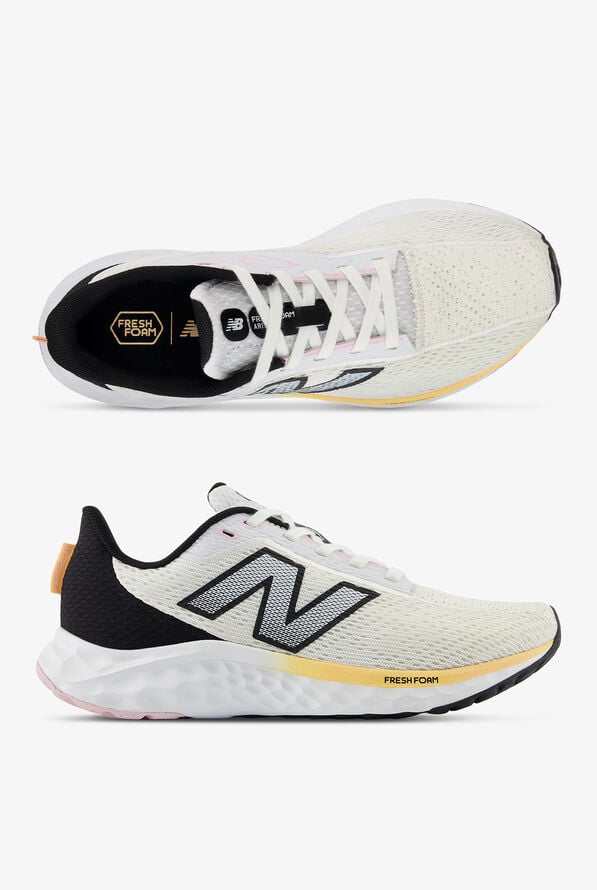 New Balance Women's Fresh Foam Arishi v4 White/Peach Blossom Athletic Lace Up Nursing Shoes - null - 1