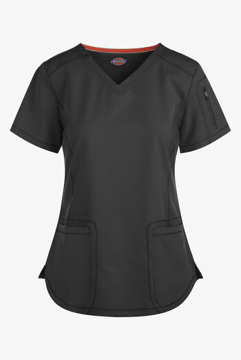 Blusa m&eacute;dica Dickies Dynamix STRETCH con 3 bolsillos y cuello en V para mujer