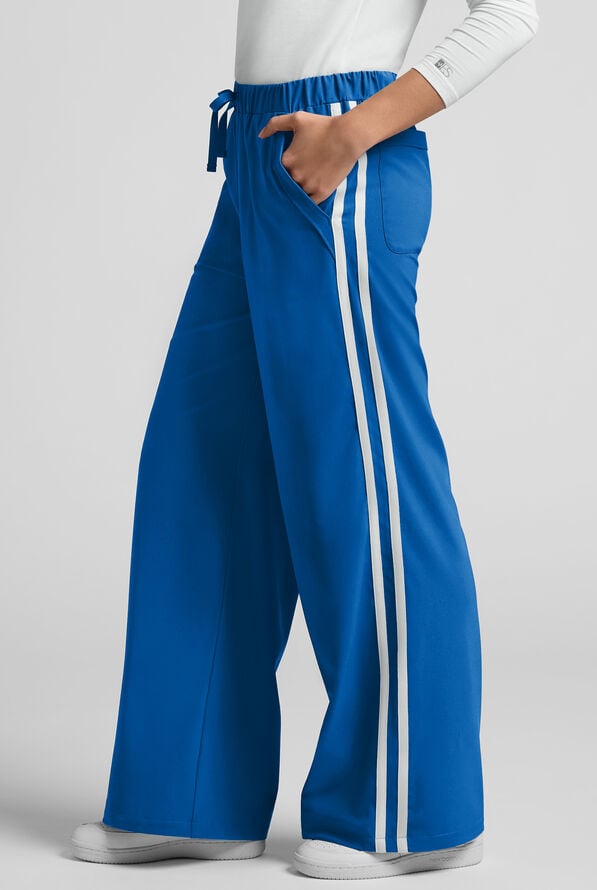 Easy STRETCH Women's Relaxed Fit Wide Leg Scrub Pant - Royal - 1